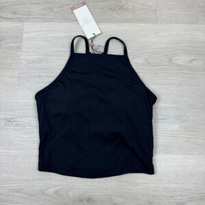 Calia Cropped Square‎ Neck Tank Bra Womens XS Pure Black